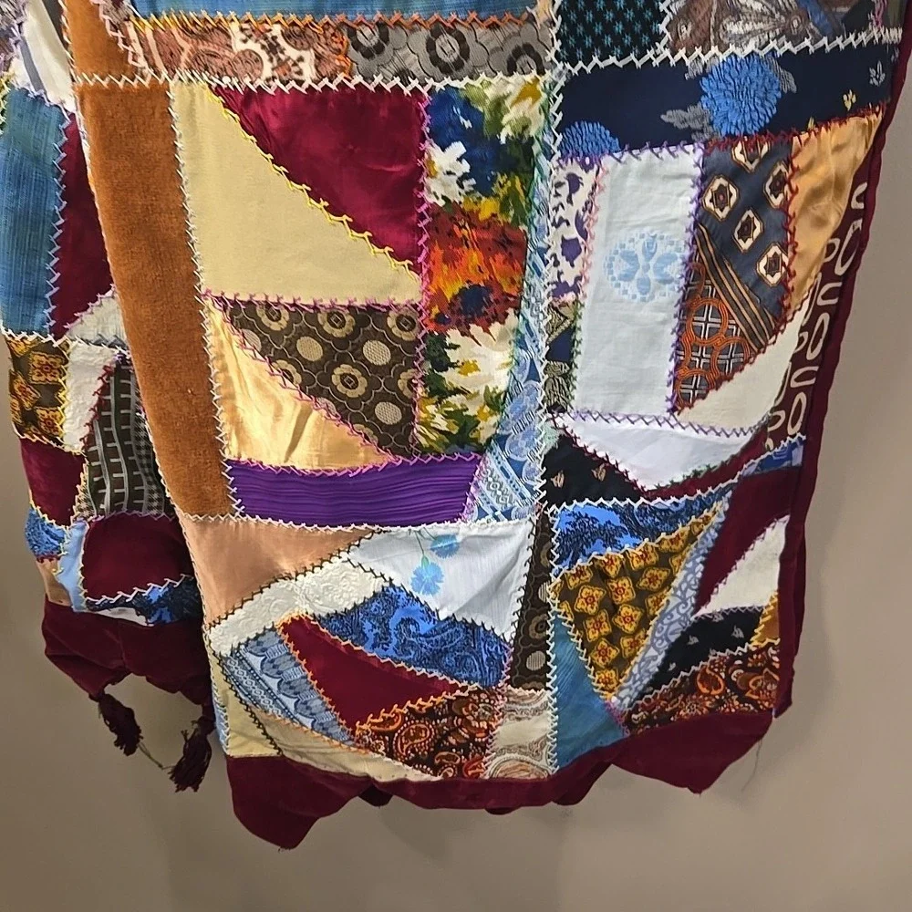 Handmade quilted table runner multicolored design in rich earth tones‎ 72